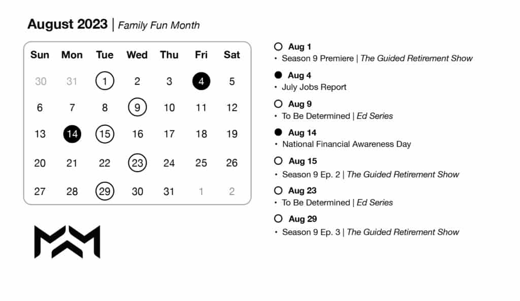 2023 Retirement Planning Calendar - August