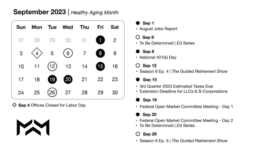 2023 Retirement Planning Calendar - September